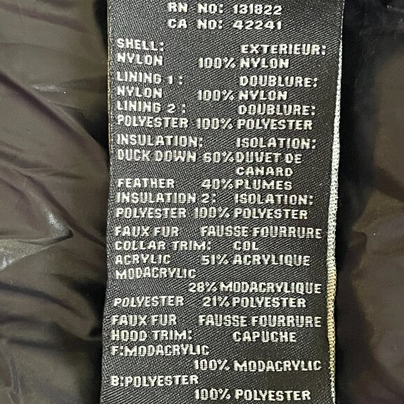 S13 NEW YORK Duck Down Feather Insulated Winter Black Puffer Parka Jacket Size:L - Picture 9 of 10